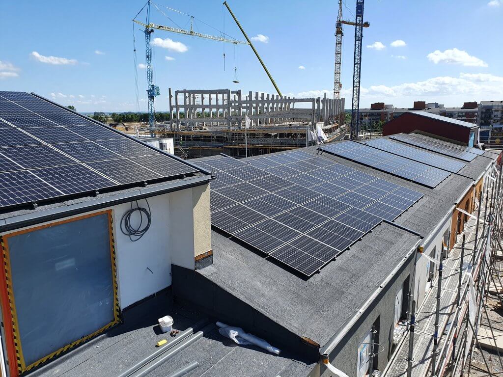 Solceller på industritak i Lund