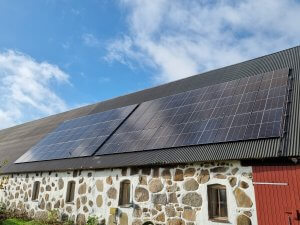 Solceller på ladugårdstak