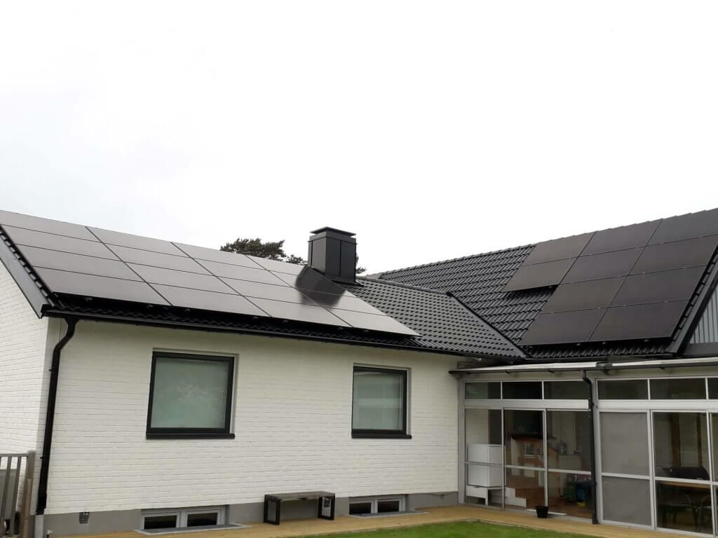 Solpaneler på tak i Landskrona