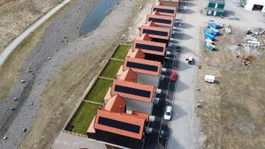 Småhus i Falkenberg med solceller
